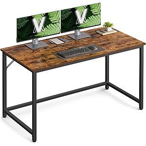 VASAGLE Computer Desk, Office Work Desk, 47.2 x 23.6 x 29.9 Inches, for Study, Bedroom, Home Office, Living Room, Rustic Brown and Ink Black ULWD039B01 $49.98