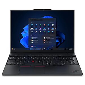 Lenovo ThinkPad E16 Gen 3 Intel Core 7 240H, 16GB RAM, 512GB SSD, Windows 11 Pro $1129