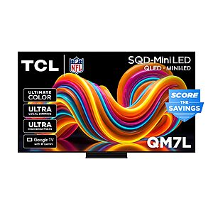 TCL 85 Inch Class QM7L Series | SQD-Mini-LED QLED Smart TV | 85QM7L, 2026 Model | 144Hz $1697.99