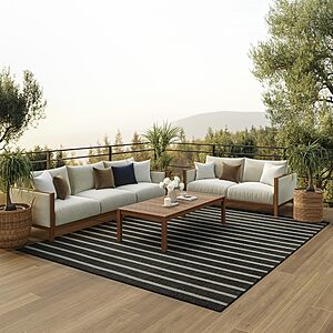 Nourison Home Positano Black Ivory 7' x 10' Area Rug - Easy Clean, Non Shedding, Bed Room, Living Room, Dining Room, Kitchen (7' x 10') $49