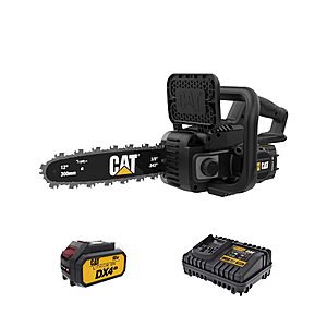Cat DG230 18V Brushless 12" Chainsaw, Battery Chainsaw with Tool-Free Chain Tensioning, Electric Chainsaw Cordless, Battery & Charger Included $189