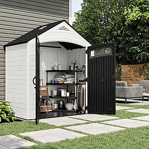 Suncast 7' x 4' Vista Vertical Storage Shed, with Floor, Double Doors $749