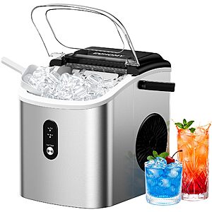 EUHOMY Ice Maker Countertop with Handle, 9 Ice Cubes Ready in 6 Mins, various colors, from $66.84 @Amazon