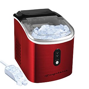 Frigidaire EFIC103 Ice Maker Machine Heavy Duty, 26lb Ice per Day, Red Stainless Steel $84.09
