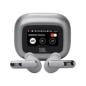 JBL Live Beam 3 - True wireless noise-cancelling stick-closed earbuds, 48Hrs total playback, Wireless Charging, IP55 waterproof and dustproof (Silver or Black) $129.95 @Amazon