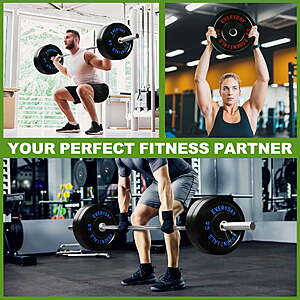 walmart - YMMV -$113 FS FlexWave 200LB Olympic Bumper Plate Set, 2-Inch Rubber Weight Plates with Steel Hub for Strength Training & Home Gym $112.99