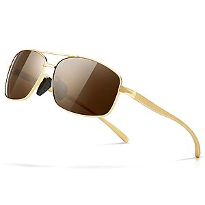 SUNGAIT Men's Ultra Lightweight Rectangular UV400 Polarized Sunglasses from $6.39 + Free Shipping w/ Prime or on $35+