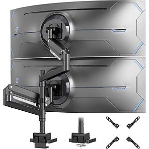 Putilsen Mount Heavy-Duty Vertical Dual Monitor Desk Mount (Up to 57" Monitors, 2 colors) $67.99 + Free Shipping
