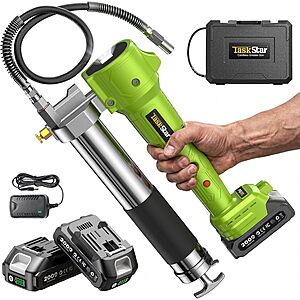 TaskStar 10000PSI Electric Grease Gun Kit w/ 2-Pack 21V 2000mAh Batteries & Charger $45.88 + Free Shipping