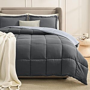 3-Piece Homelike Down Alternative Reversible Lightweight Comforter Set (Full/Queen, Grey/Light Grey) $16.57 & More + Free Shipping w/ Prime or on $35+