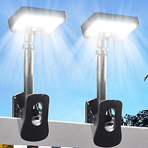 2-Pack Thumok Adjustable Outdoor Waterproof Solar Clip On Lights (6000K) $17.99 + Free Shipping w/ Prime or on $35+