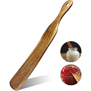 Skinny Spurtle, Sourdough Shovel Spurtle Spatula11 Inch, Natural Acacia Wood For Sourdough Starter & Baking Supplies, Dough Whisk, Sourdough Tools Essentials, Non-Scratch Utensils For Nonstick Pans
