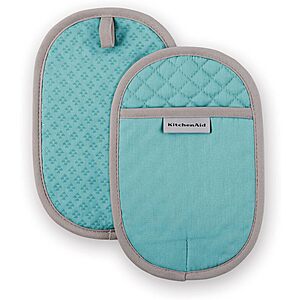 KitchenAid Asteroid Pot Holder 2-Pack Set, Aqua, 6.5"x10"
