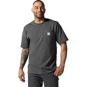 Carhartt Men's Iconic K87 Pocket T-Shirt, Carbon Heather, X-Small