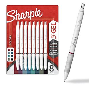 Sharpie S-Gel 8-Count Medium Point (0.7mm) Gel Pens (White Pearl Barrel, Multicolor Ink) $6.88 w/ S&S + Free Shipping w/ Prime or on $35+