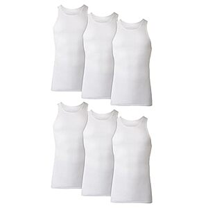 6-Pack Hanes Men's Cotton Tank Undershirts (White) $9.99 + Free Shipping w/ Prime or on $35+