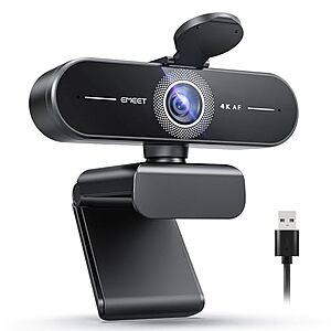 EMEET C60E 4K 30FPS Webcam w/ PDAF Autofocus & Dual Mics $34.98 + Free Shipping w/ Prime or on $35+