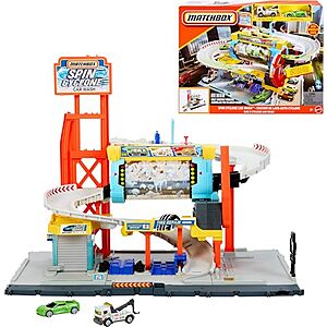 Matchbox Spin Cyclone Car Wash Playset w/ 1:64 Scale Corvette & Tow Truck $27.00 + Free Shipping w/ Prime or on $35+