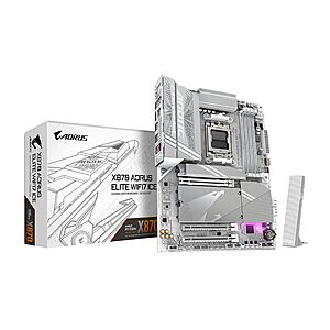 GIGABYTE X870 AORUS Elite WiFi 7 ICE AMD AM5 ATX Motherboard w/ DDR5, 4x M.2 & USB4 $213.20 + Free Shipping