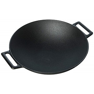 $23.99 | Jim Beam 12'' Pre Seasoned Heavy Duty Construction Cast Iron Grilling Wok at Woot!