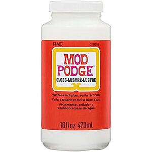 Mod Podge Gloss Sealer, Glue & Finish: All-in-One Craft Solution- Quick Dry, Easy Clean, for Wood, Paper, Fabric & More. Non-Toxic - Craft with Confidence, Made in USA, 16 oz., Pack of 1