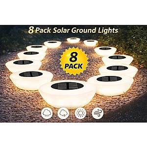 $23.99 | Hakol 8 Pack Solar Ground Lights at Woot!