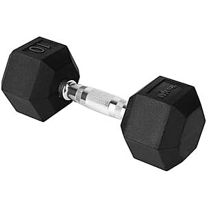 $9.59 | 10-Lbs Yes4All Chrome Grip Encased Hex Dumbbell at Amazon