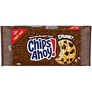 CHIPS AHOY! Chunky Fudgy Chocolate Chip Cookies, Party Size, 24.75 oz