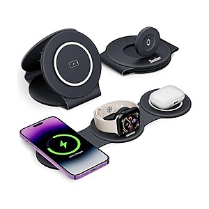 $6.99 | Hicober 3-in-1 Wireless Magnetic Foldable Charging Station for Apple at Woot!