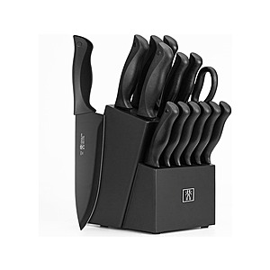 $29.99 | 15 Piece Kitchen Knife Set w/ Block at Woot!