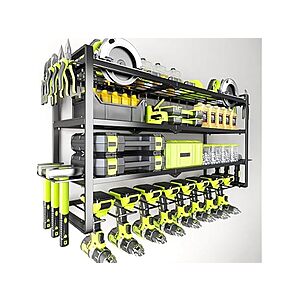 $28.99 | 4-Tier Power Tool Wall Mount Organizer Garage Storage w/ 8-Slots at Woot!