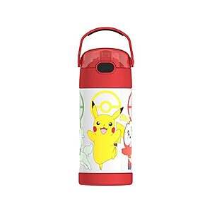 $10.55 | 12-Oz Thermos Funtainer Stainless Steel Vacuum Insulated Straw Bottle (Pokemon) at Woot!