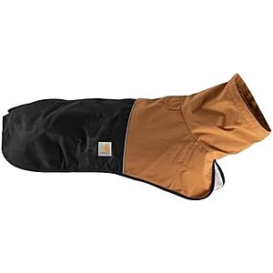 Carhartt Durable Dog Rain Jacket W/Waterproof Storm Defender Material and Adjustable Straps, Carhartt Brown/Black, Small