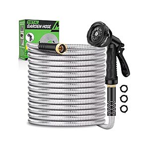 $19.99 | Kebose Stainless Steel Garden Hose | 50ft | 3/4in at Woot!