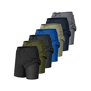 $24.99 | 5 Pk Asst Mens 2-in-1 Active Shorts at Woot!