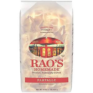 [SnS, AC] $2.14* | 16-Oz Rao's Homemade Pasta (Various) at Amazon
