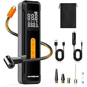 NEVERLAND Tire Inflator Portable Air Compressor - with 20000mAh Battery, 150 PSI Air Pump For Car Tires, 12V DC Electric Bike Tire Pump with Pressure Gauge LED Light for Car, Bicycle, Motorcycle, Ball