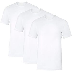 Hanes Men's Sweat Block Undershirt, Underarm Sweat Blocking Tee, White Crewneck T-Shirt, 3-Pack