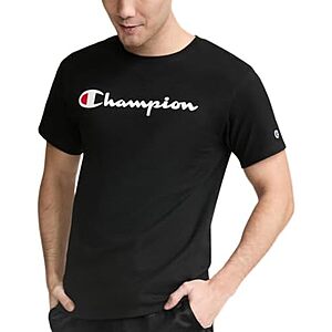 [Prime] $6.70 | Champion Men's Graphic Short Sleeve T-Shirt (Black, Large) at Amazon