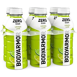 BODYARMOR ZERO Sugar Lemon Lime Electrolyte Drink, Natural Flavors, 16 Fl Oz Bottles (6 Pack), B Vitamins & Antioxidants Sugar Free Hydration
