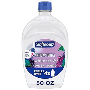 Softsoap Antibacterial Liquid Hand Soap, Kitchen and Bathroom Hand Soap, White Tea and Berry Scent, 50 fl oz Refill