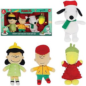Kids Preferred Peanuts 4 Piece Plush Set - Charlie Brown, Snoopy, Woodstock, and Lucy - Soft Stuffed Animal Toys for Baby and Toddler Boys & Girls