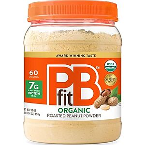 PBfit 30 Ounce Organic Peanut Butter Powder, Powdered Peanut Spread from Real Roasted Pressed Peanuts, 7g of Protein 7% DV, Gluten-Free, 60 calories, 87% less fat (Pack of 1)