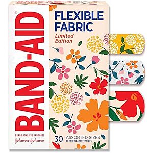[SnS, AC] $1.27* | 30ct Band-Aid Brand Flexible Fabric Adhesive Bandages (Wildflower) at Amazon