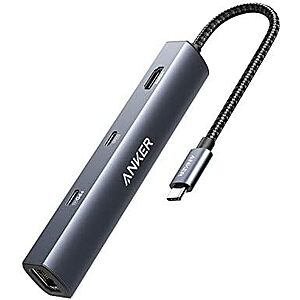 Anker 6-in-1 USB C Hub with Ethernet, USB C to 4K HDMI Multiport Adapter, 1Gbps Ethernet, 65W Power Delivery, 1xUSB-C & 2xUSB-A Ports for MacBook Air, iPad Pro, XPS, Home Office and More