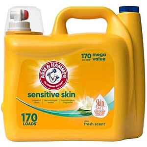 ARM & HAMMER Sensitive Skin Plus Fresh Scent, 170 Loads Liquid Laundry Detergent, 170 Fl oz