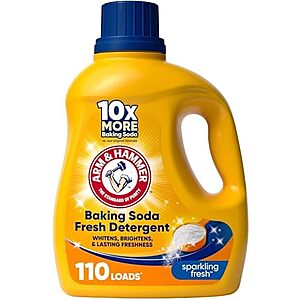 [SnS, AC] $7.62* | 110-Ounce ARM & HAMMER Baking Soda Fresh Liquid Laundry Detergent (Sparkling Fresh, 110 Loads) at Amazon