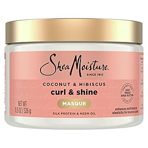 SheaMoisture Hair Mask Coconut & Hibiscus for Dry Curls Hair Mask with Shea Butter 11.5 oz