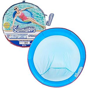 SwimWays Spring Float Premium Papasan Pool Lounger with Breathable Mesh Seat, Inflatable Pool Floats for Adults with Fast Inflation, for Ages 15 & Up