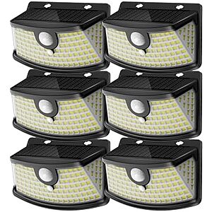 $18.99* | 6-Pk Aootek 120-LEDs Solar Motion Sensor IP65 Waterproof Lights at Amazon